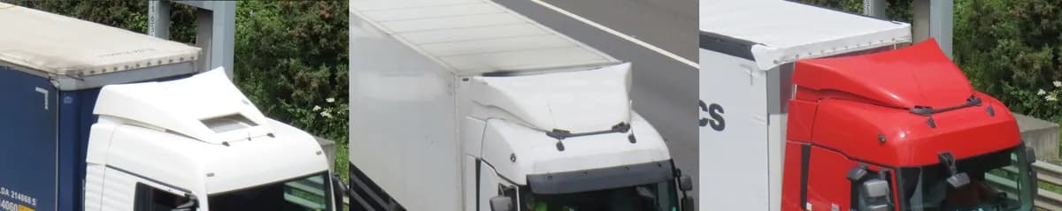 HGV roof spoilers with concave side flare, a poor aerodynamic design